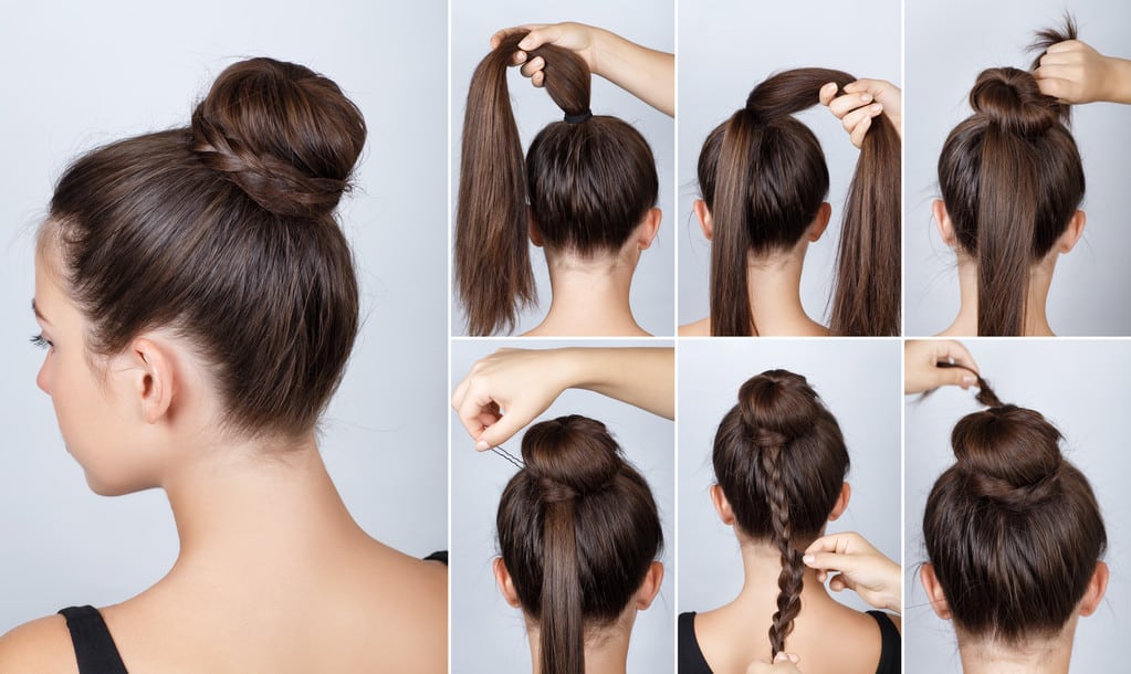 Simple Half-Up Half-Down Rubber Band Hairstyles