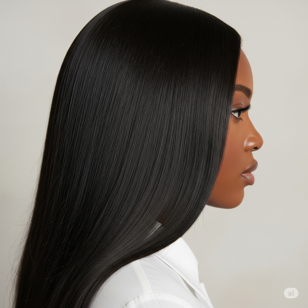 Afro American hair extensions styled with natural-looking clip-ins for added volume and length.
