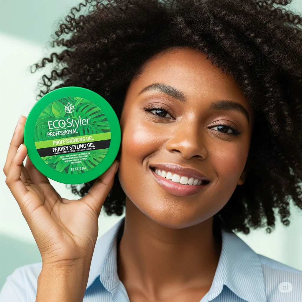 Model showcasing the results of using the best gel for sleek ponytail on natural hair