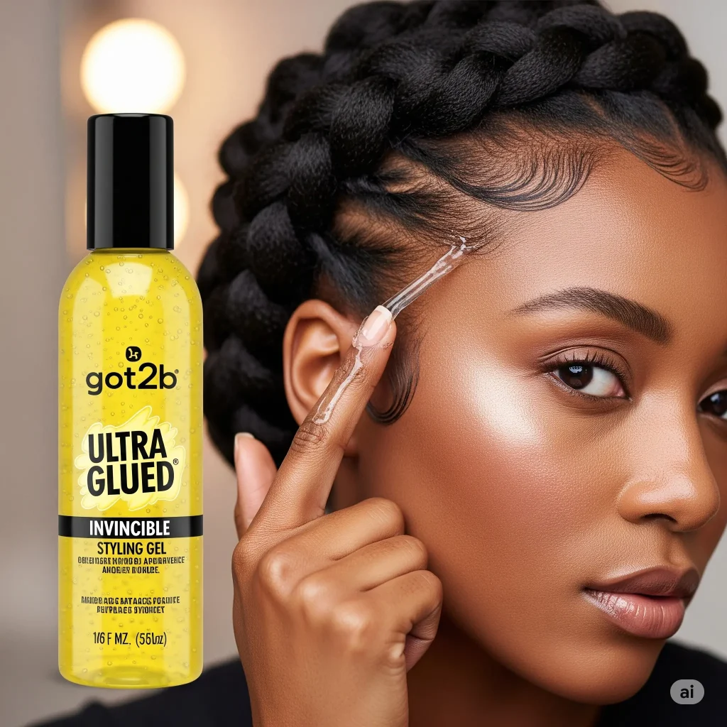 Model showcasing the results of using the best gel for sleek ponytail on natural hair
